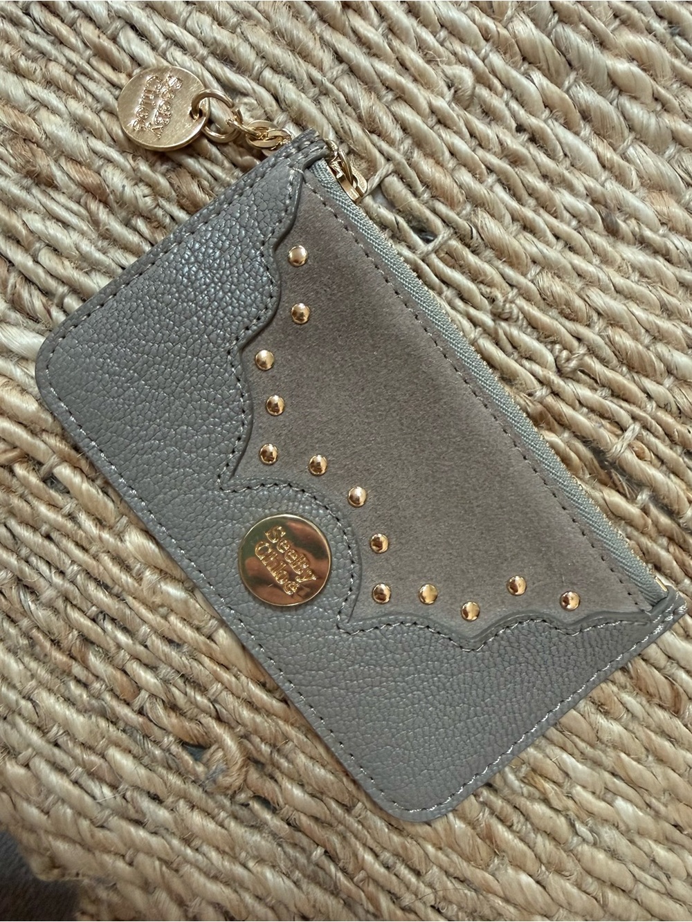 See By Chloé Taupe Leather Zip Card Holder